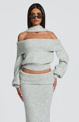 Andie Top - Light Grey Marl