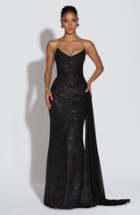 Ashika Maxi Dress - Black Sparkle