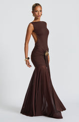 Fae Maxi Skirt - Plum Brown
