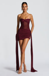 Fiorella Mini Dress - Cherry Lacquer