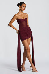 Fiorella Mini Dress - Cherry Lacquer