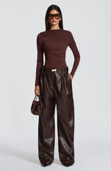 Glenda Pants - Plum Brown