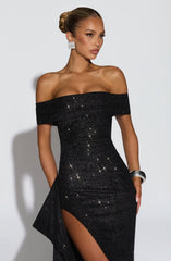 Joyce Maxi Dress - Black Sparkle