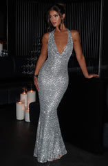 Lorena Maxi Dress - Silver Lined