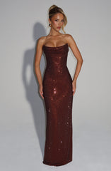 Mirabella Maxi Dress - Plum Brown