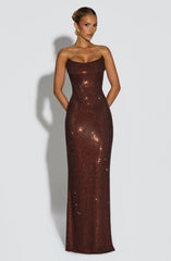 Mirabella Maxi Dress - Plum Brown