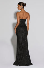 Paula Maxi Dress - Black Sparkle