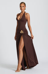 Saira Maxi Skirt - Plum Brown