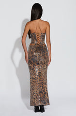 Sharni Top - Sequin Leopard Print