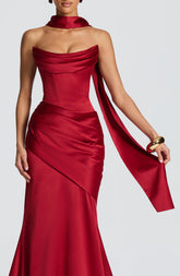 Sybil Scarf - Deep Red