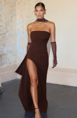 Zafira Maxi Dress - Plum Brown