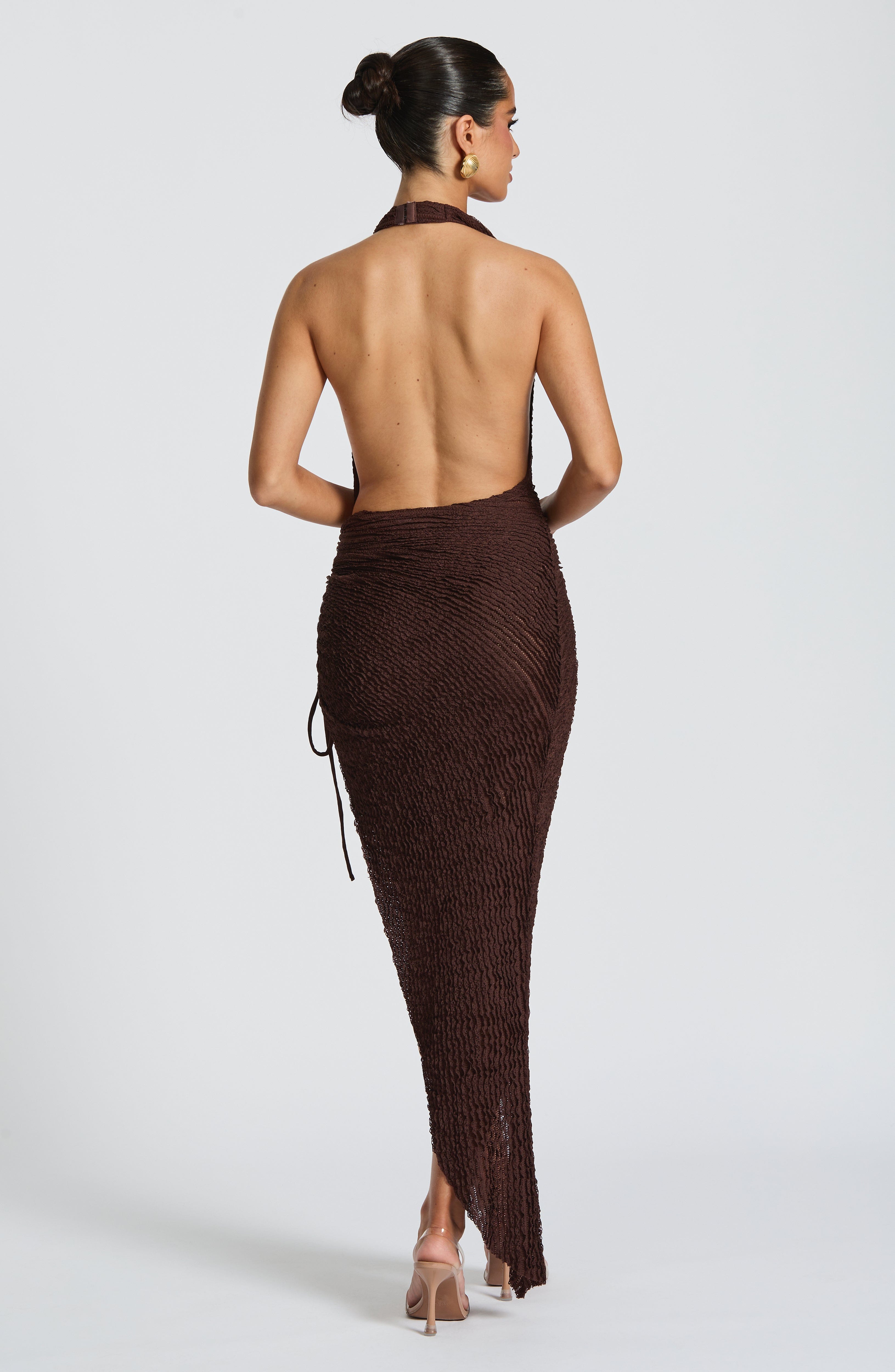 Airla Midi Dress - Plum Brown