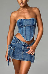 Billie Mini Skirt - Dark Wash