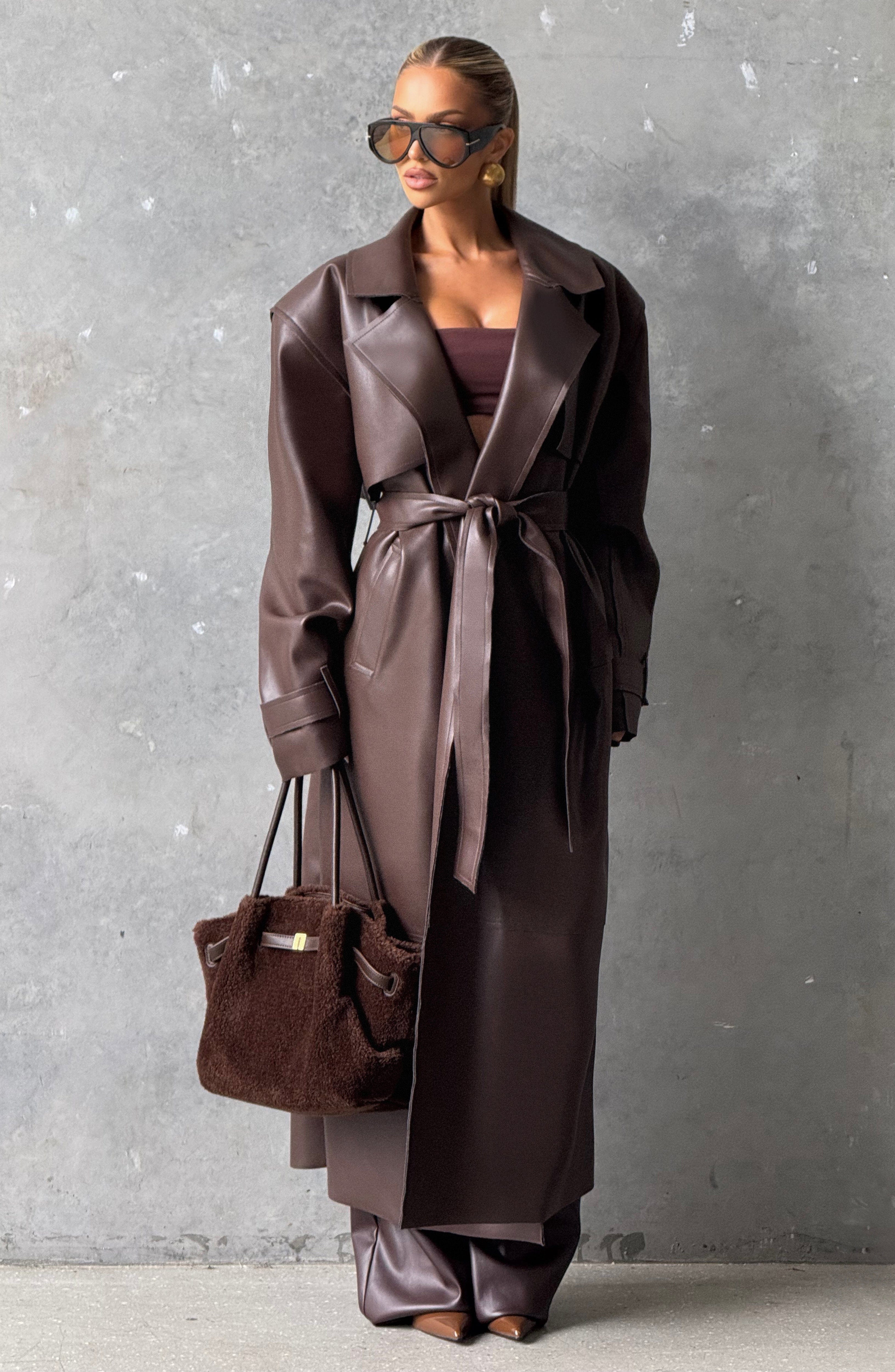 Bridget Trench Coat - Plum Brown