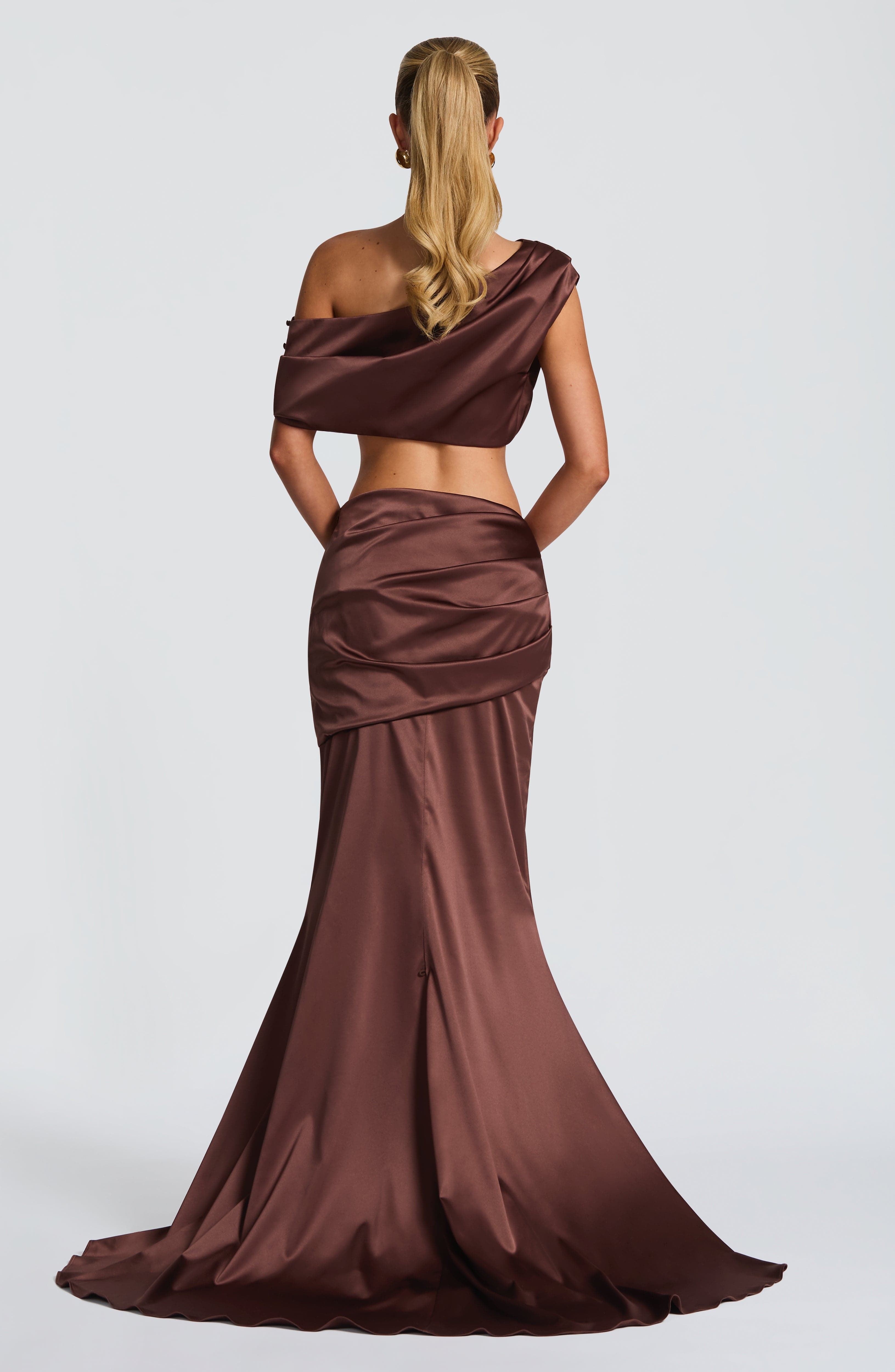 Claudette Maxi Skirt - Plum Brown