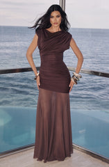 Demelza Maxi Dress - Plum Brown
