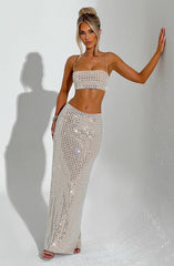 Dimity Maxi Skirt - Nude