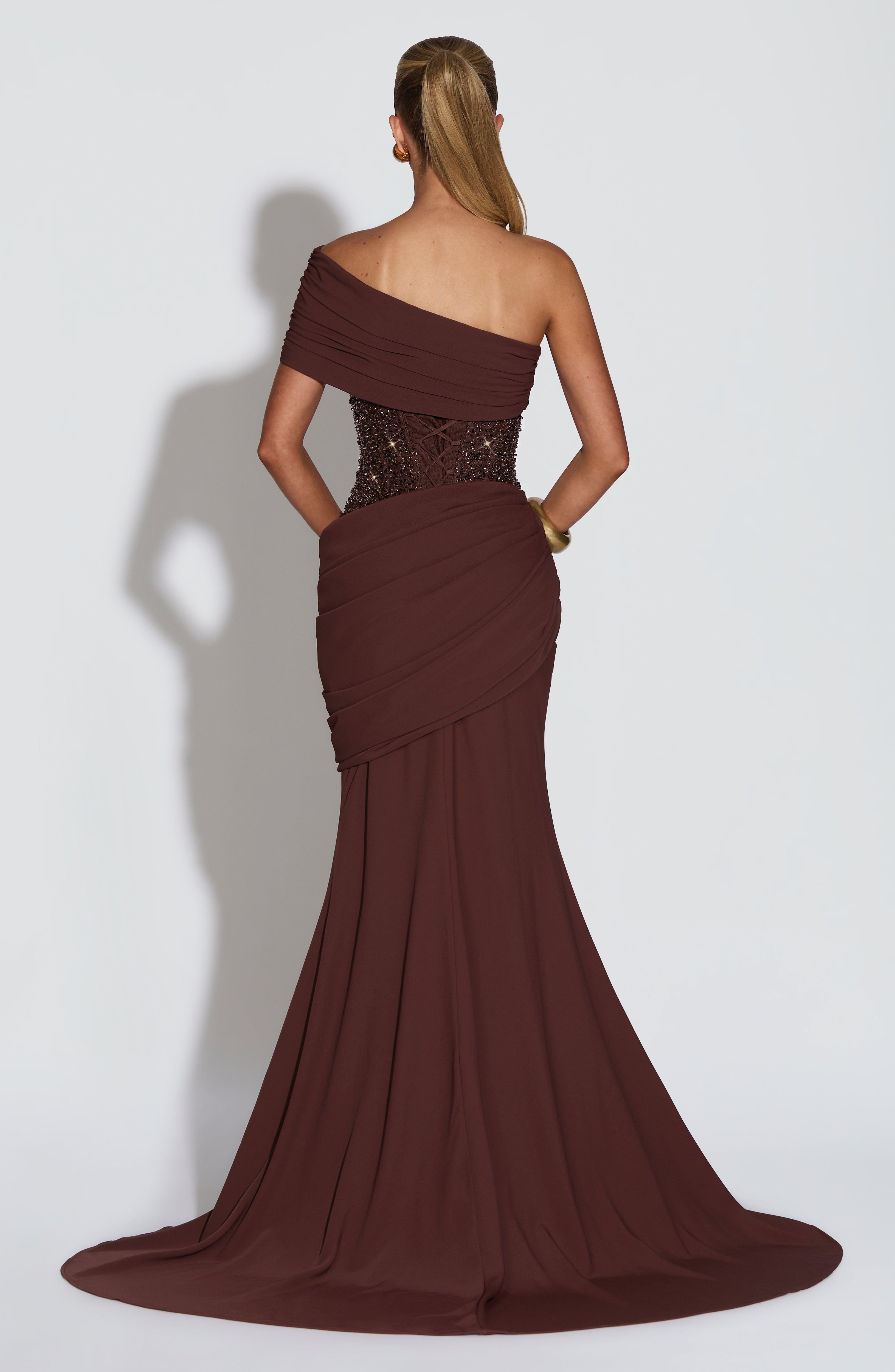 Ellora Gown - Plum Brown