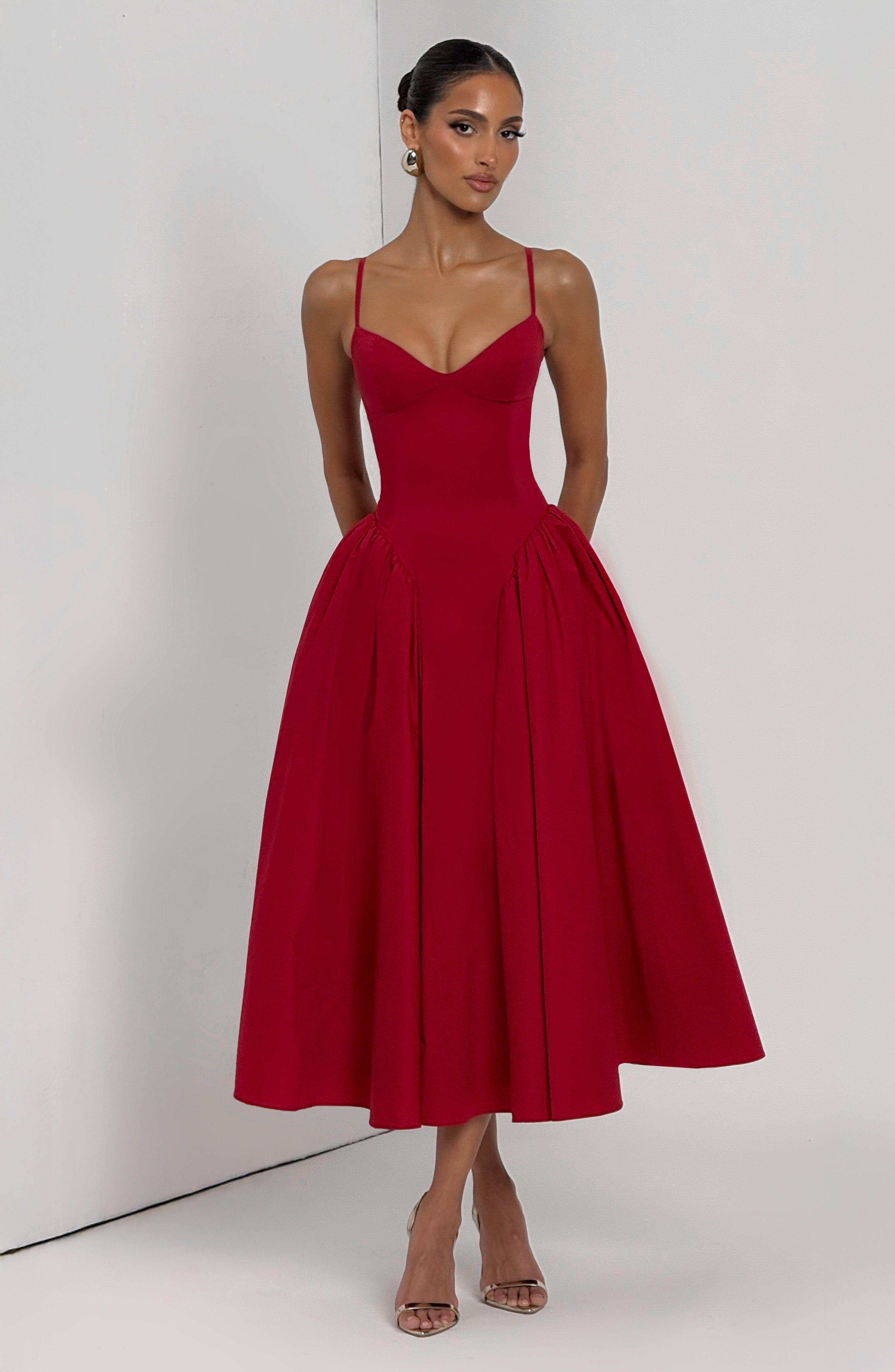 Emerson Midi Dress - Red