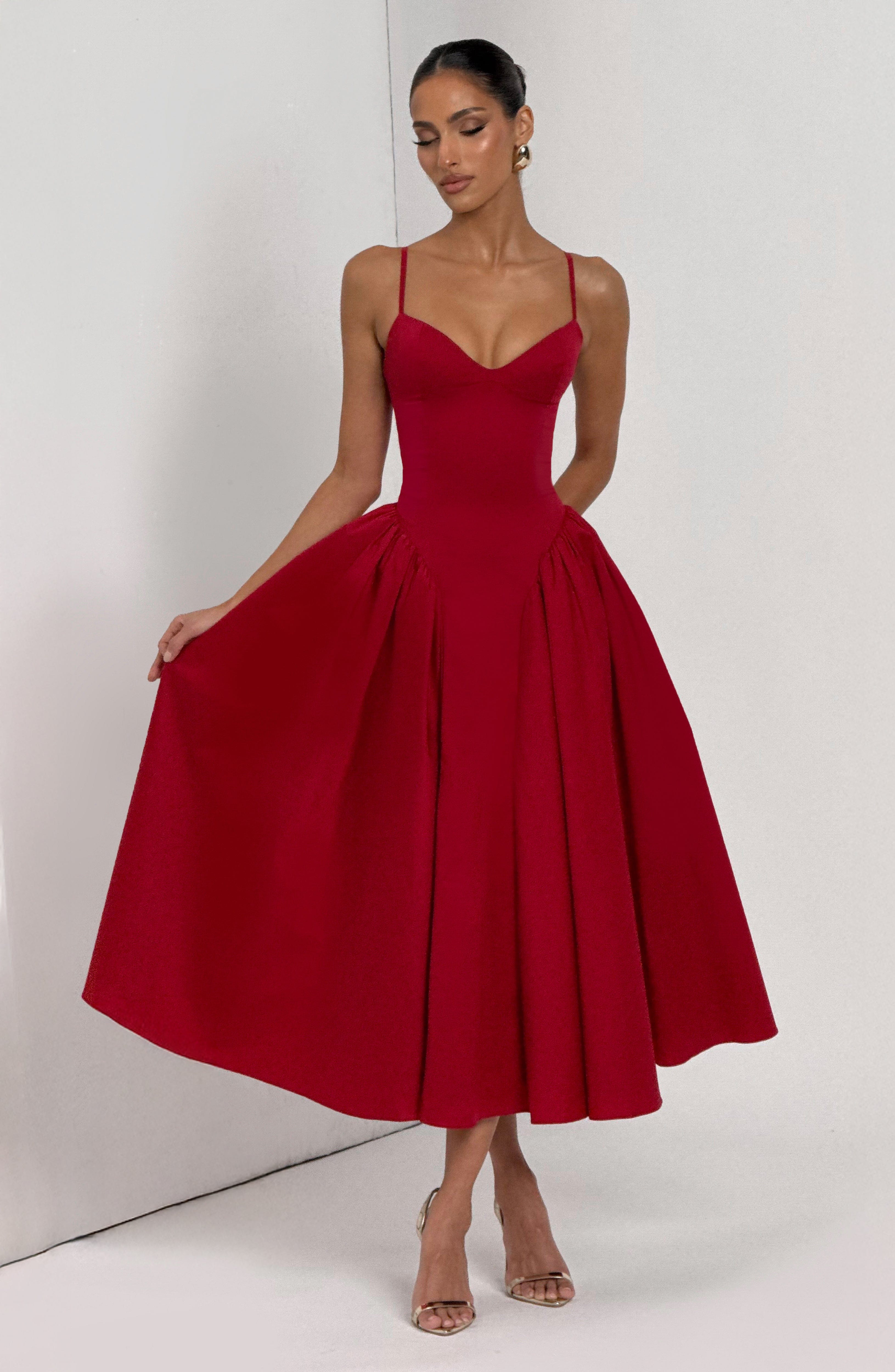 Emerson Midi Dress - Red