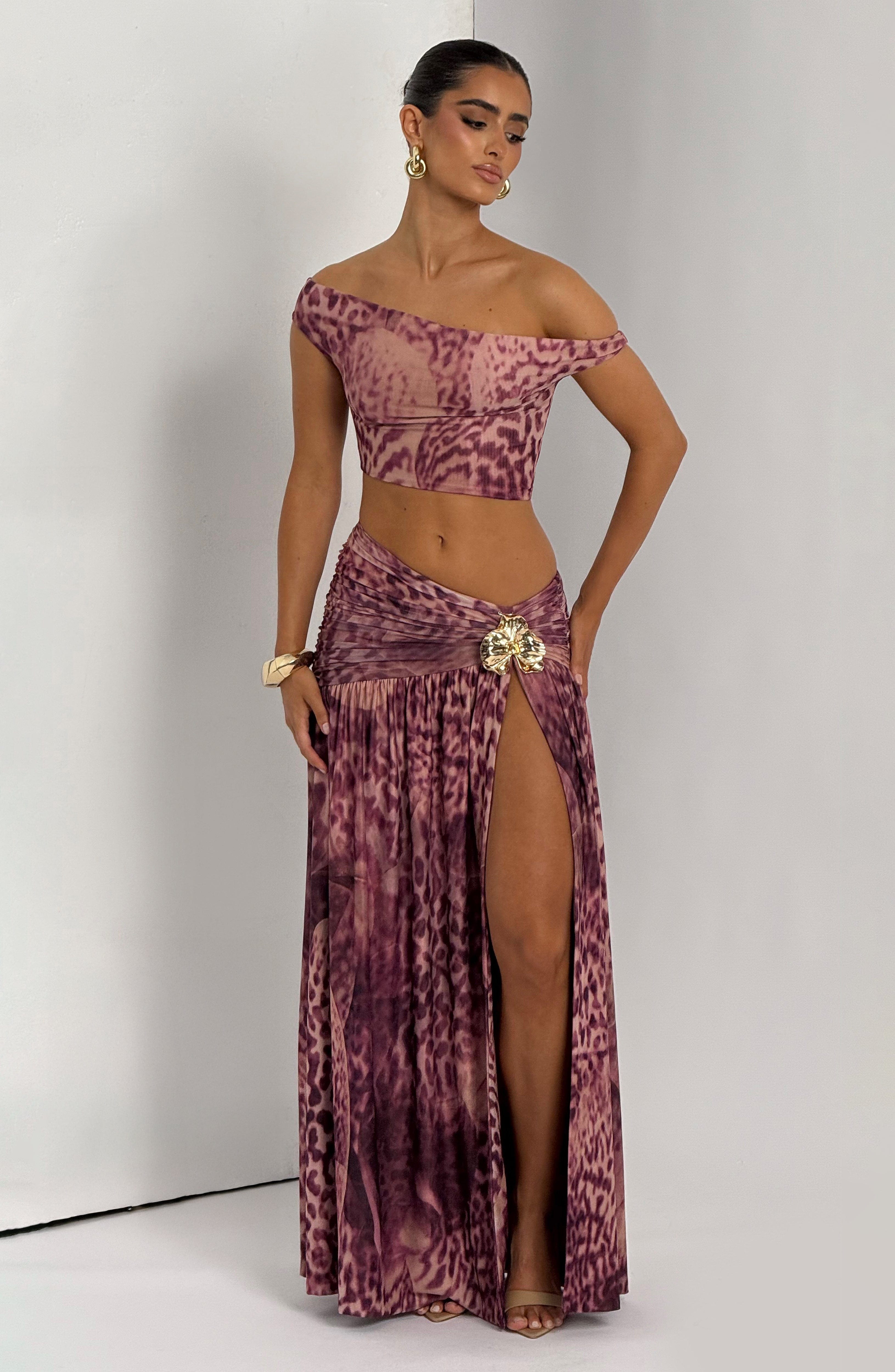 Eva Top - Magenta Orchid Print