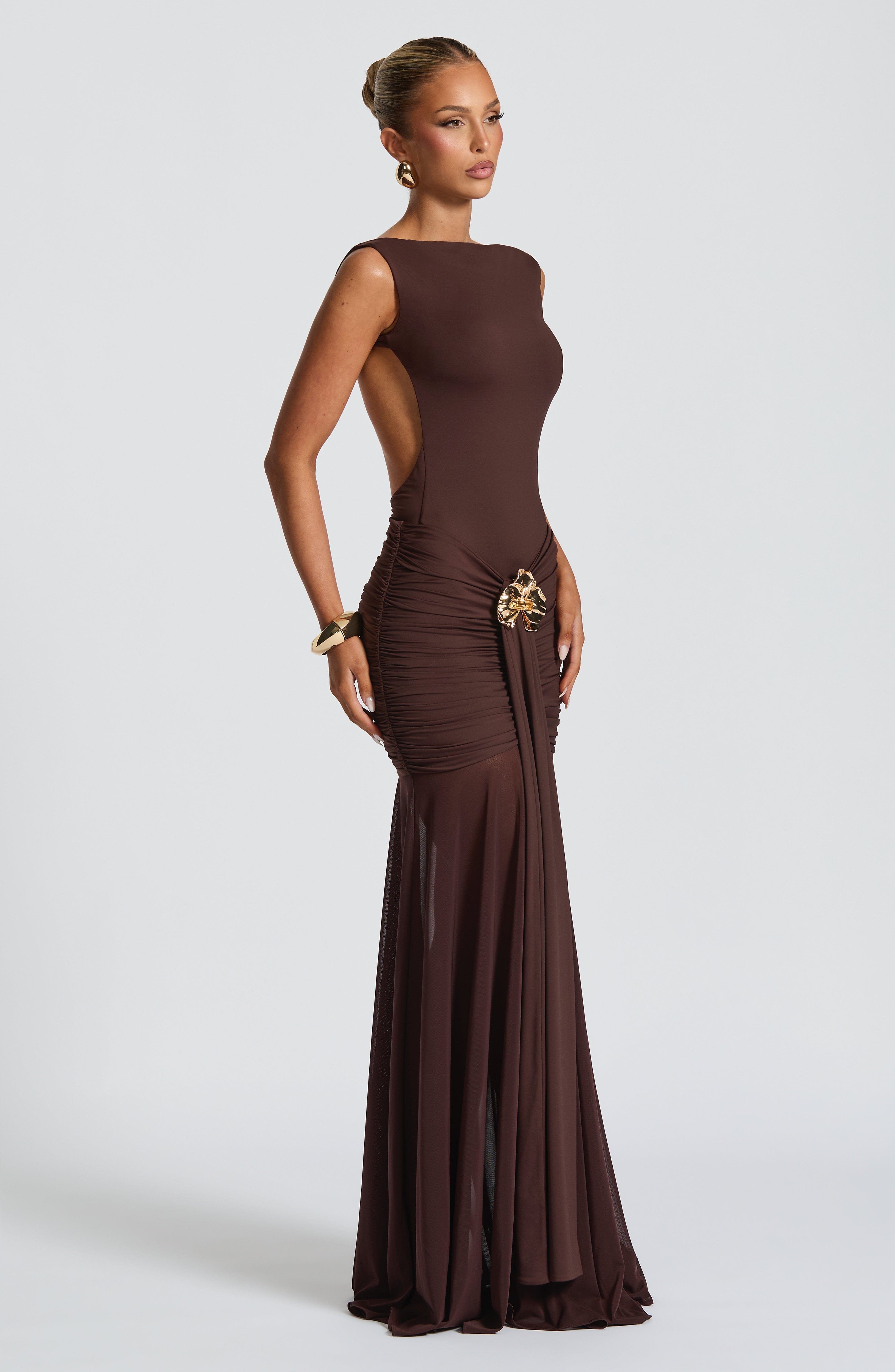 Fae Maxi Skirt - Plum Brown