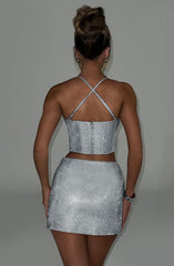 Glacia Mini Skirt - Silver Sparkle