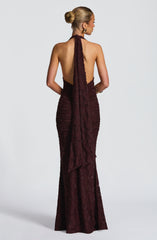 Guinevere Maxi Dress - Plum Brown