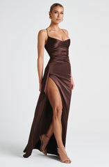 Helen Maxi Dress - Plum Brown