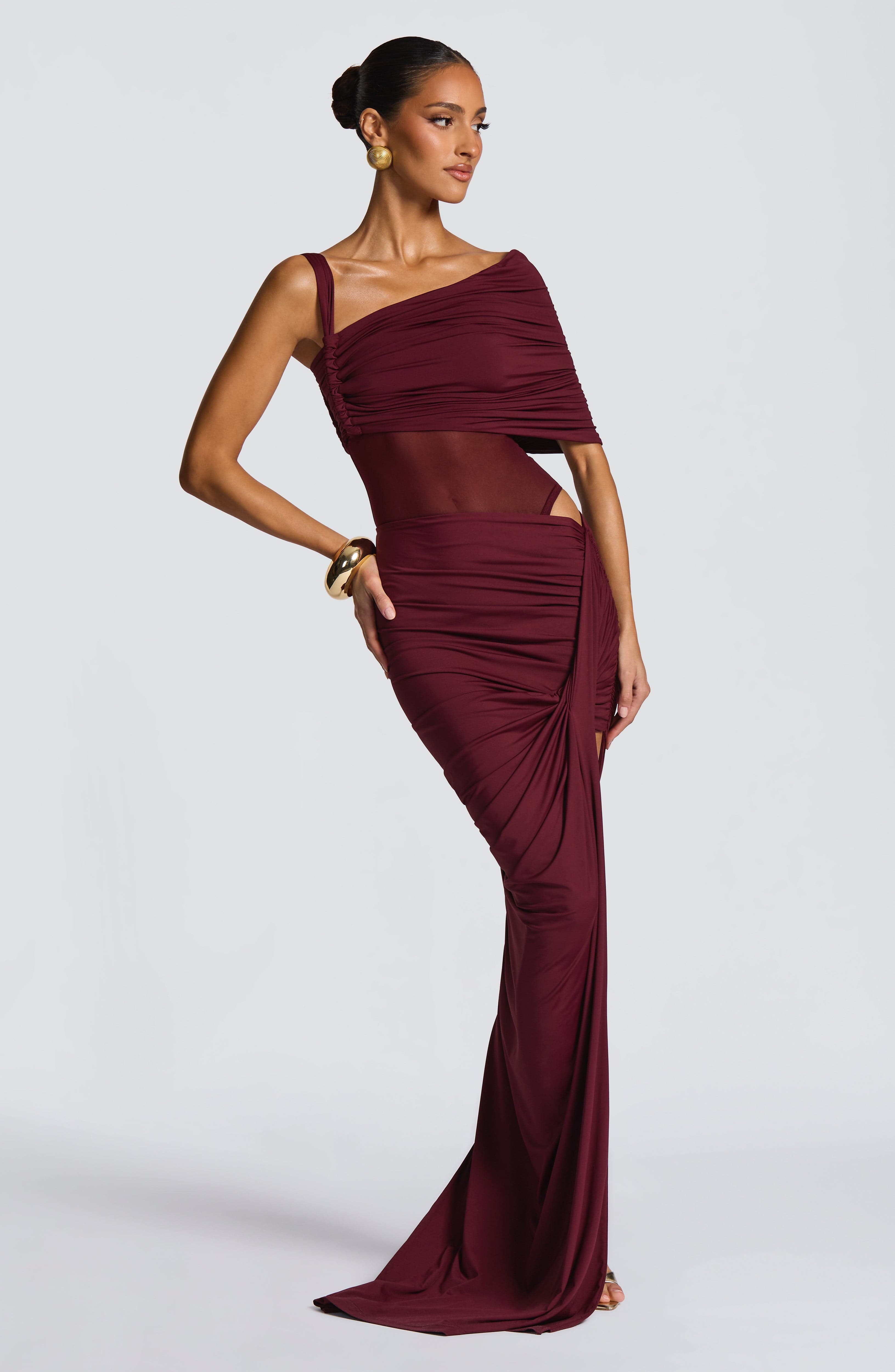 Henrietta Maxi Skirt - Cherry Lacquer