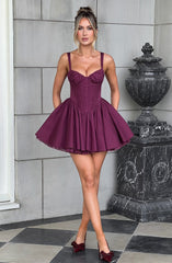 Josie Mini Dress - Cherry Lacquer