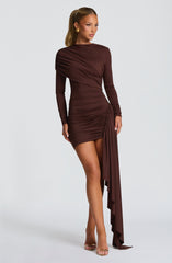 Jovanna Mini Dress - Plum Brown