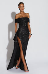 Joyce Maxi Dress - Black Sparkle