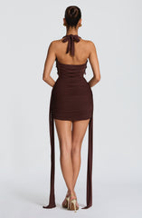 Melona Mini Dress - Plum Brown