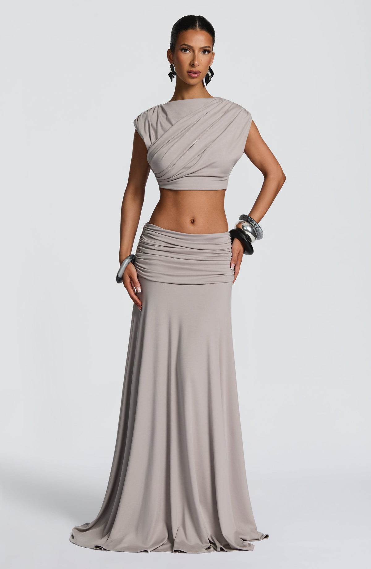 Paige Maxi Skirt - Light Grey
