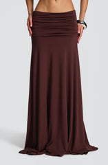 Paige Maxi Skirt - Plum Brown
