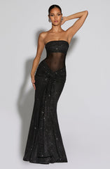 Paula Maxi Dress - Black Sparkle