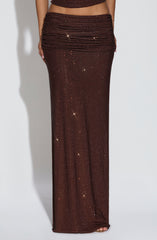 Sterling Maxi Skirt - Plum Brown