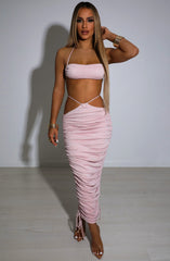 Valencia Maxi Skirt - Baby Pink Sparkle