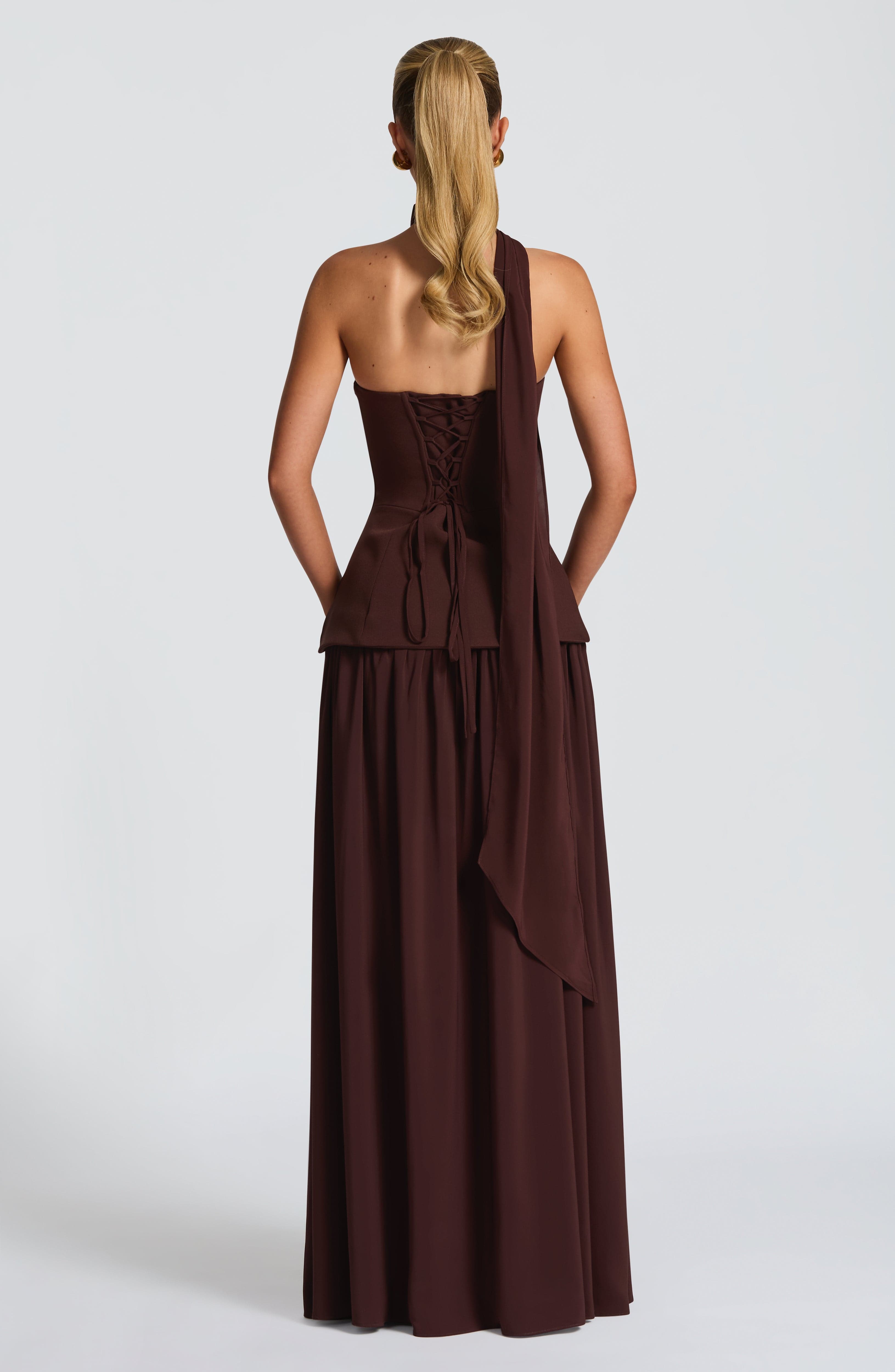 Vietta Maxi Dress - Plum Brown