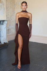 Zafira Maxi Dress - Plum Brown